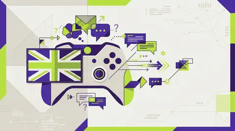Stylised illustration of a Union Jack patch on an esports controller